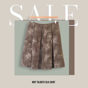 NWT Talbots 100% silk skirt